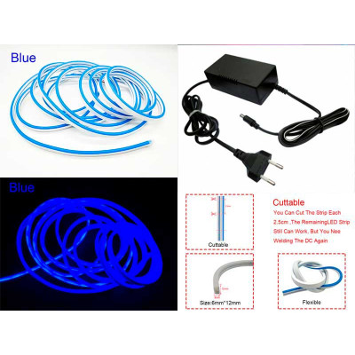 Neon-Autodekoration 5m 12V/220V blau